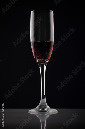 Red wine in slim glass