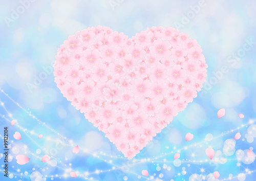 桜のハート 花びらが舞うキラキラ青背景 Stock Illustration Adobe Stock 桜のハート 花びらが舞うキラキラ青背景 Stock Illustration Adobe Stock