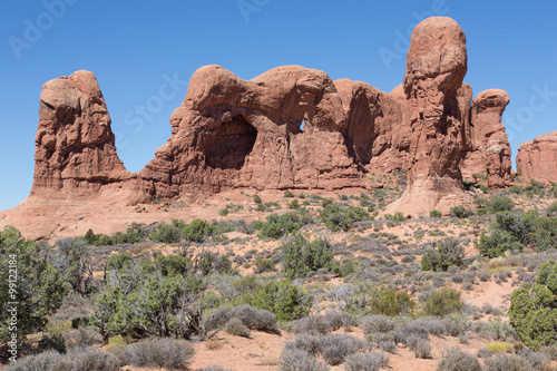 Arch Nationalpark, Steinbögen, Delicate Arch, Double Arch, Landscape Arch, Double Arch, Utah, Moab, Tag, USA, Sommer