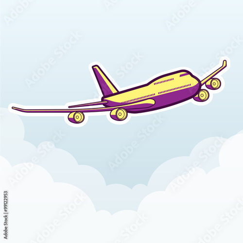 Plane, transportation vehicles, Flat style vector illustration