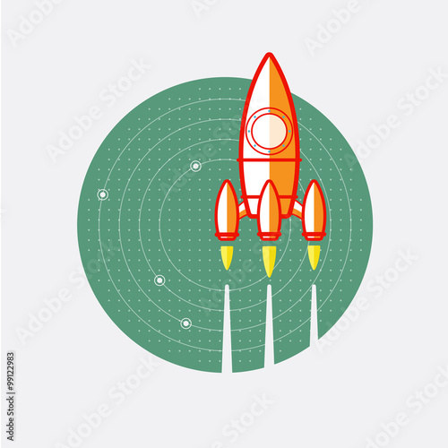 Rocket , transportation vehicles, Flat style vector