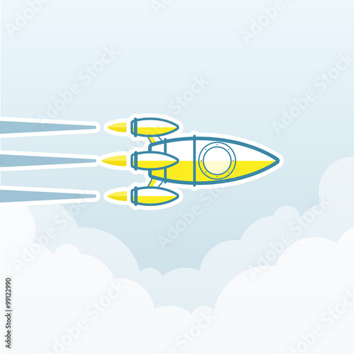 Rocket , transportation vehicles, Flat style vector