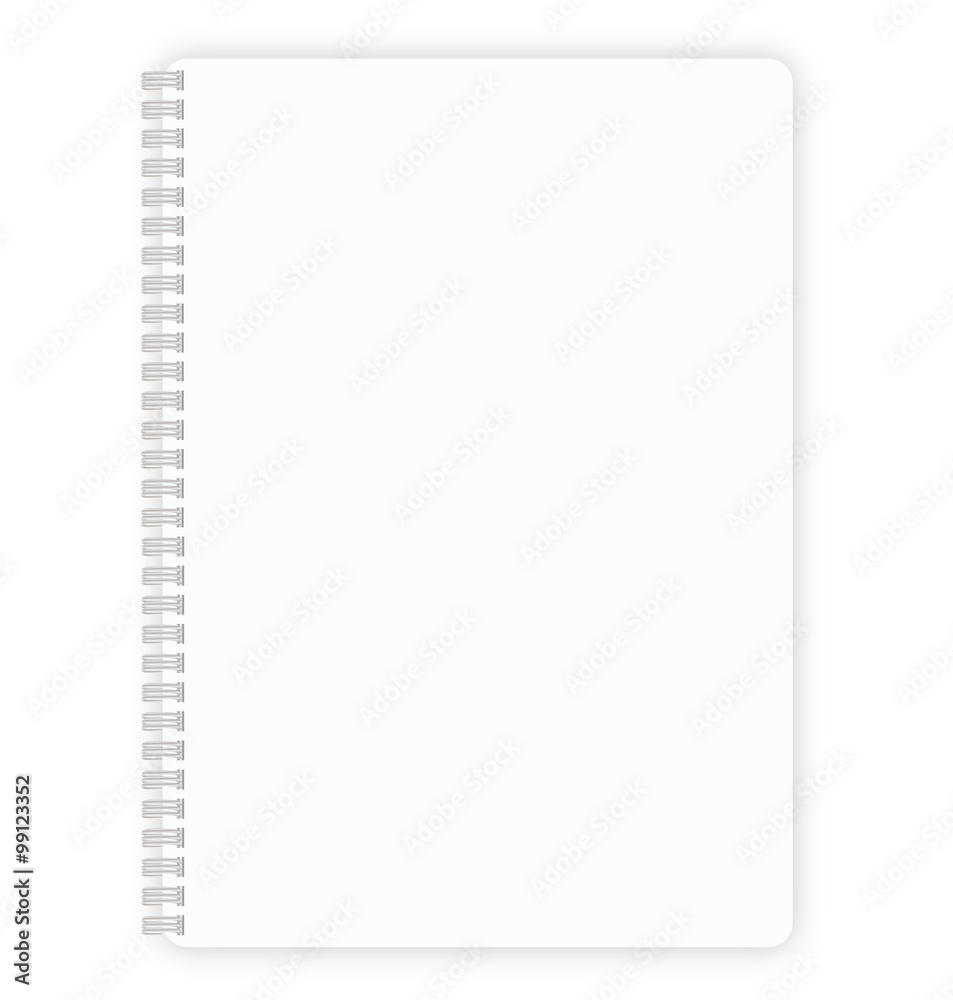 Empty ring binder with clear white paper Empty ring binder with clear white paper