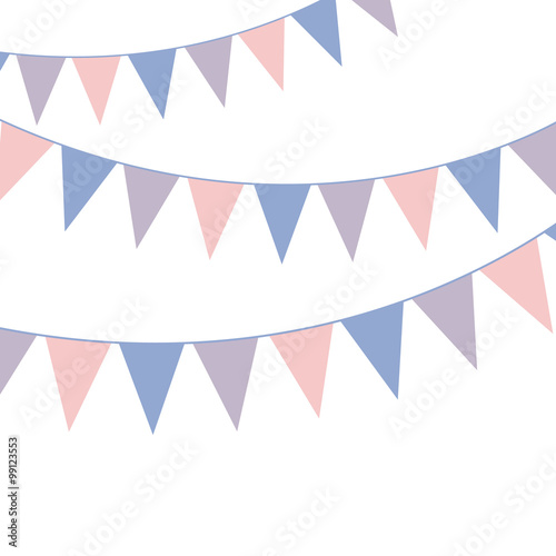 Bunting banner. Rose quarts and serenity colors. Vector illustration.