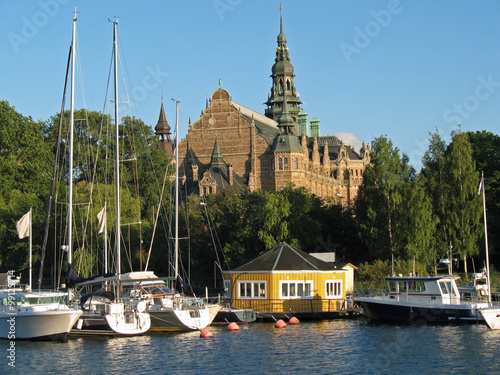 Photography Stockholm, le port et le musée Nordique sur l'île de Djurgården, Suède