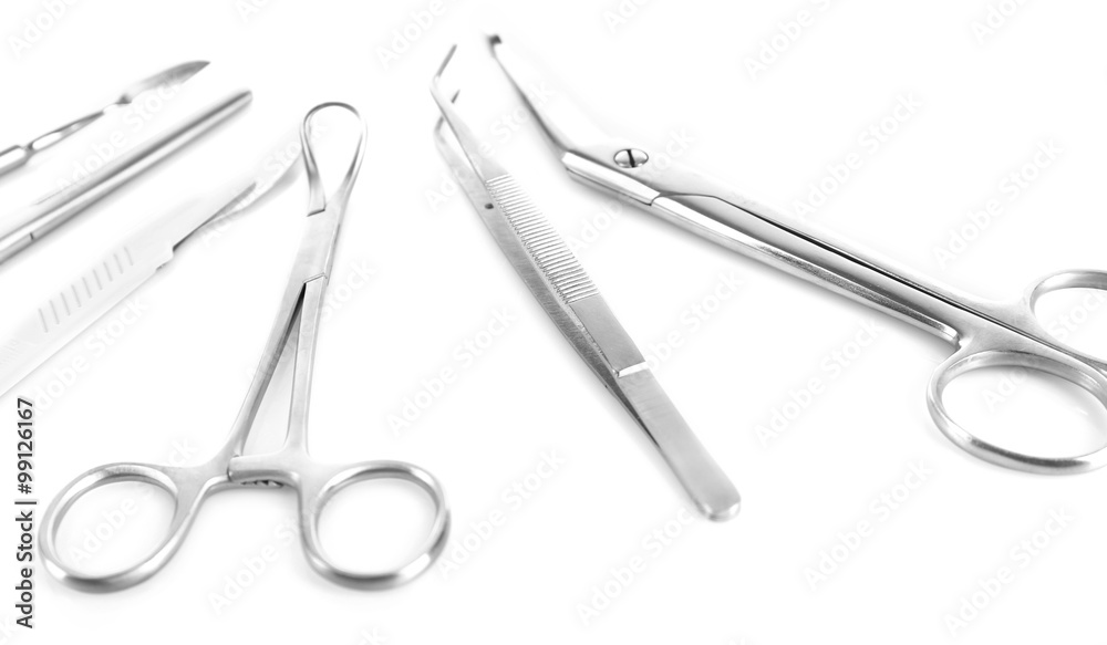 Surgery instruments isolated on white Surgery instruments isolated on white