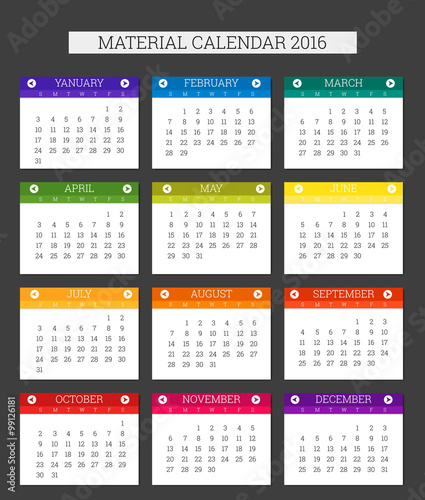 Calendar in the style of 