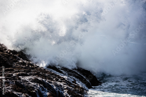 Wave Crashing on California Coast