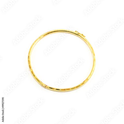 gold bracelet isolated on white background
