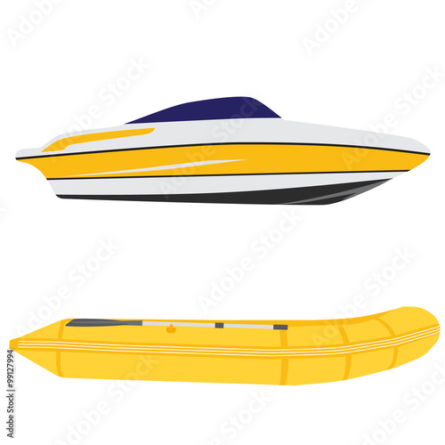 Yacht and inflatable boat