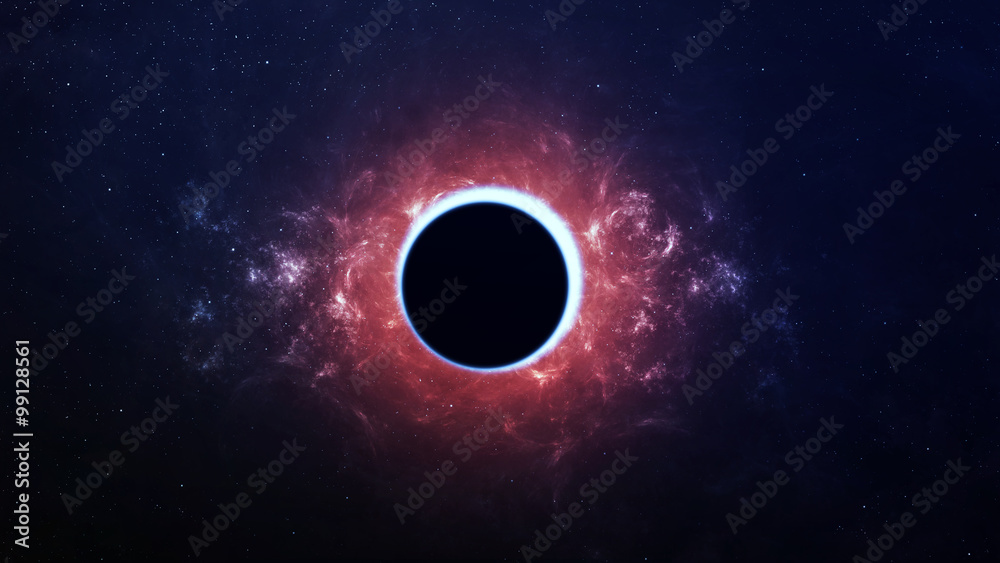 Abstract scientific background - full eclipse, black hole. Elements of this image furnished by NASA