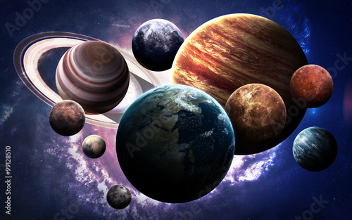 High resolution images presents planets of the solar system. This image elements furnished by NASA