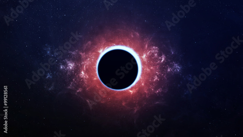 Fototapeta Naklejka Na Ścianę i Meble -  Abstract scientific background - full eclipse, black hole. Elements of this image furnished by NASA