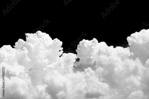 Fototapeta Biała chmura na czarnym tle