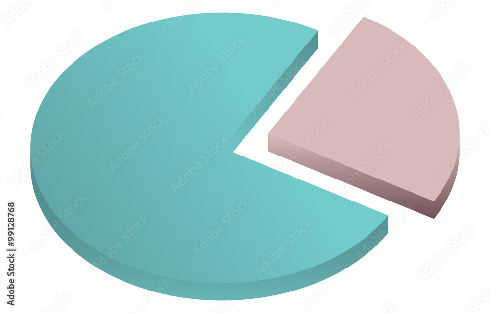 25 percent blue and purple pie diagram, isolated vector 25 percent blue and purple pie diagram, isolated vector