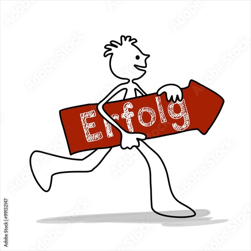 Erfolg Pfeil Mensch Strichmännchen Person - läuft geht rennt - schnell - Illustration Zeichnung Grafik Comic