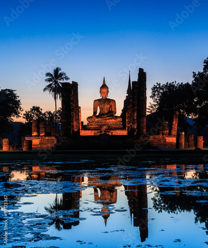 Photography Sukhothai historical park in Sukhothai province where is the old town of Thailan