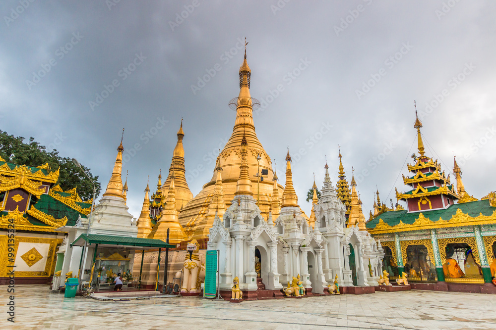 Shwedagon pagoda in Yangon of Myanmar