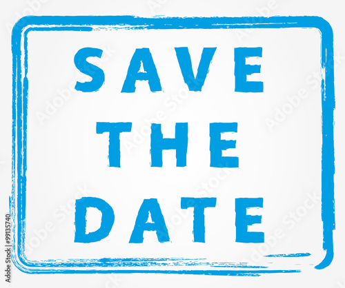 Blue Save the Date Stamp
