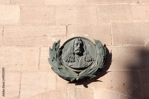 Denkmal am Albrecht-Dürer-Haus in Nürnberg, Deutschland