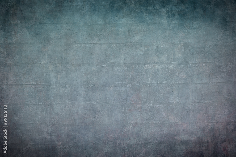old blue brickwall with dark vignette borders