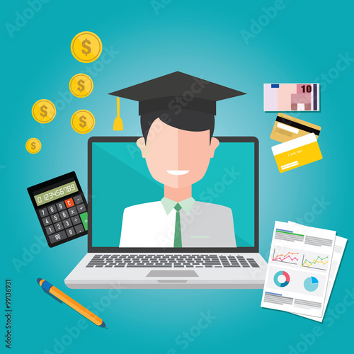 education finance flat design concept