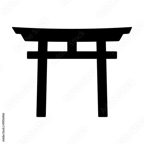 Photo Torii - symbol of Shintoism flat icon for apps and websites