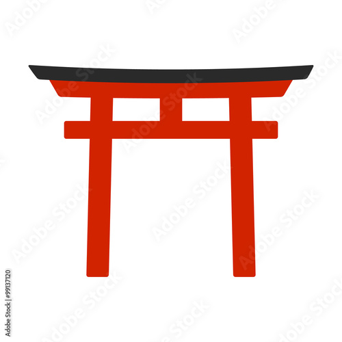 Torii - symbol of Shintoism flat icon for apps and websites