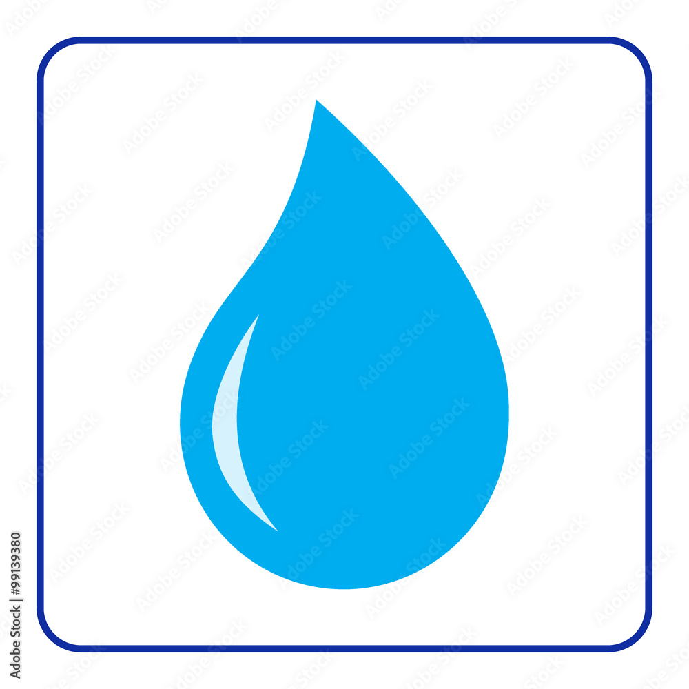 Blue water drop icon. Concept Save the Planet. Protect water of world. Care of Earth. Ecology design element. Eco symbols isolated on white background. Flat style. Organic Bio. Vector Blue water drop icon. Concept Save the Planet. Protect water of world. Care of Earth. Ecology design element. Eco symbols isolated on white background. Flat style. Organic Bio. Vector