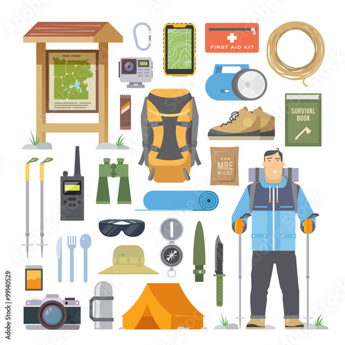 Hiking vector flat elements