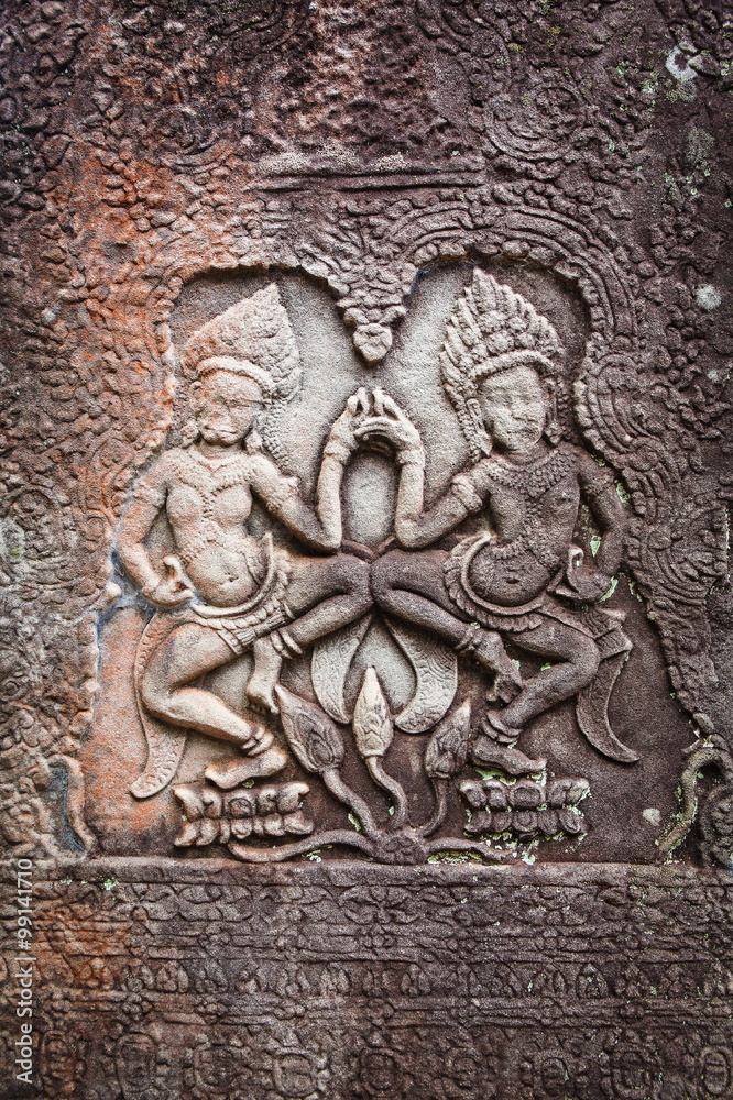 Bas relief in Banteay Srei, Cambodia