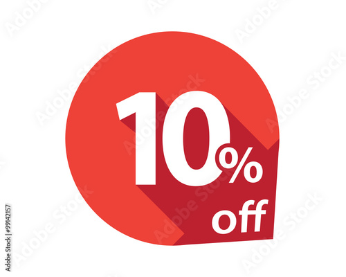10 percent discount off red circle