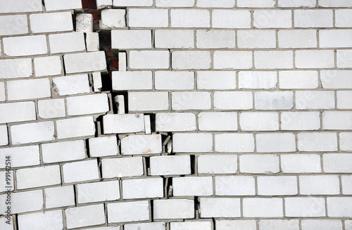 brick wall with a large crack for your design