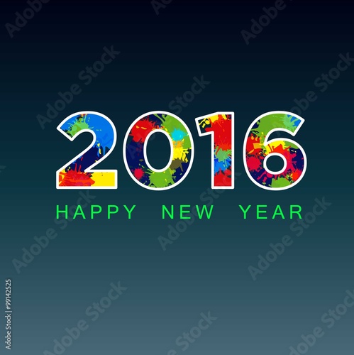 2016 Suspended Letters Happy New Year Card