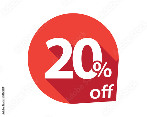 20 percent discount off red circle