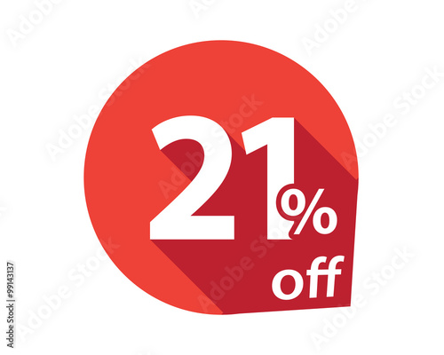 21 percent discount off red circle