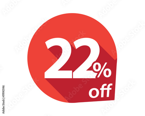 22 percent discount off red circle