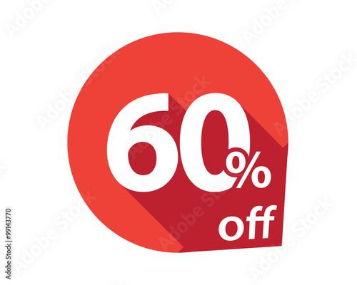 60 percent discount off red circle