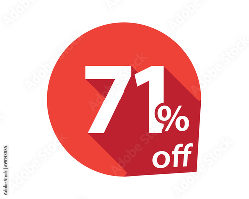 71 percent discount off red circle