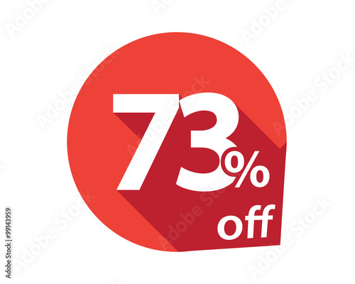 73 percent discount off red circle