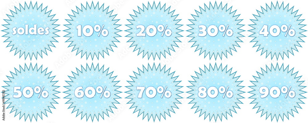 Set of french winter sale icons