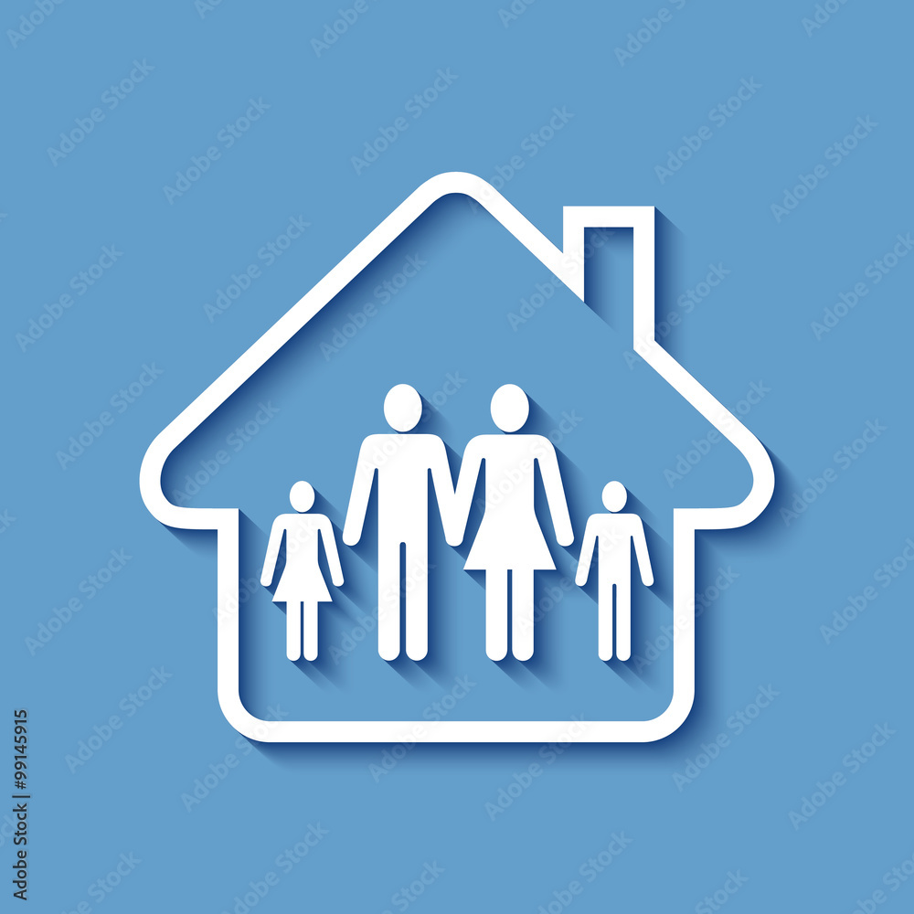 Logo maison et famille. Logo maison et famille.
