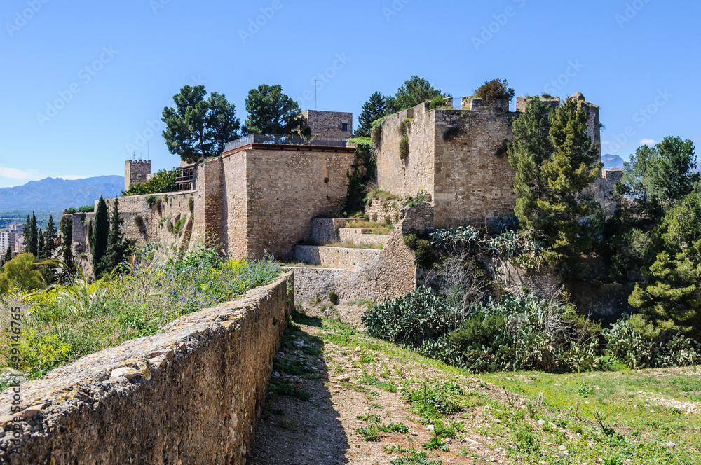 Walls and fortress in the castle in Tortosa, Spain Walls and fortress in the castle in Tortosa, Spain