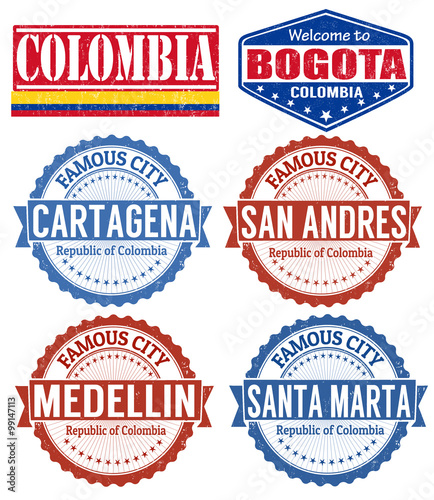 Colombia cities stamps