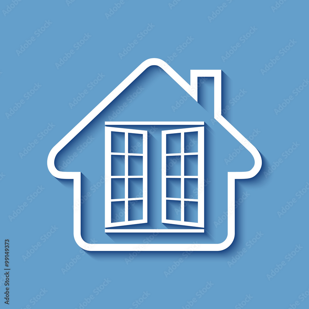 Logo maison et fenêtre. Logo maison et fenêtre.