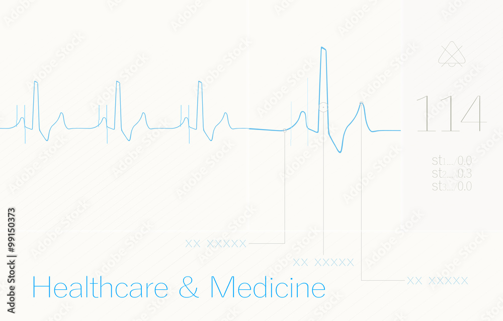 Naklejka premium ECG, cardio, heart, medical background