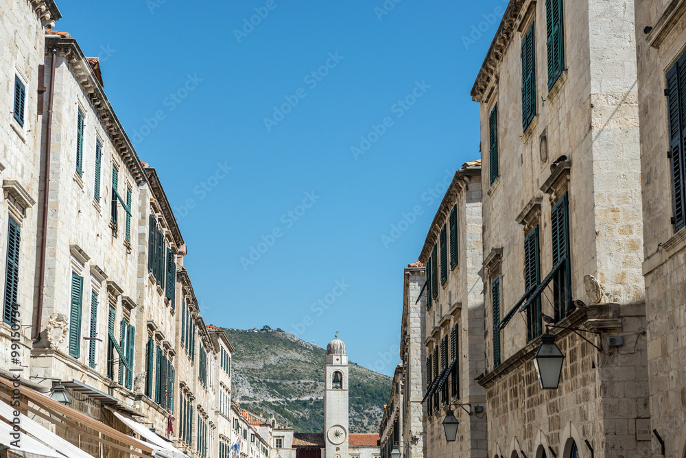 Bell Tower in Old Town of Dubrovnik, Croatia