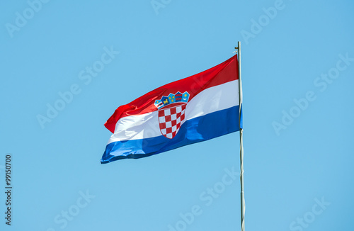 Republic of Croatia flag in Dubrovnik city, Croatia