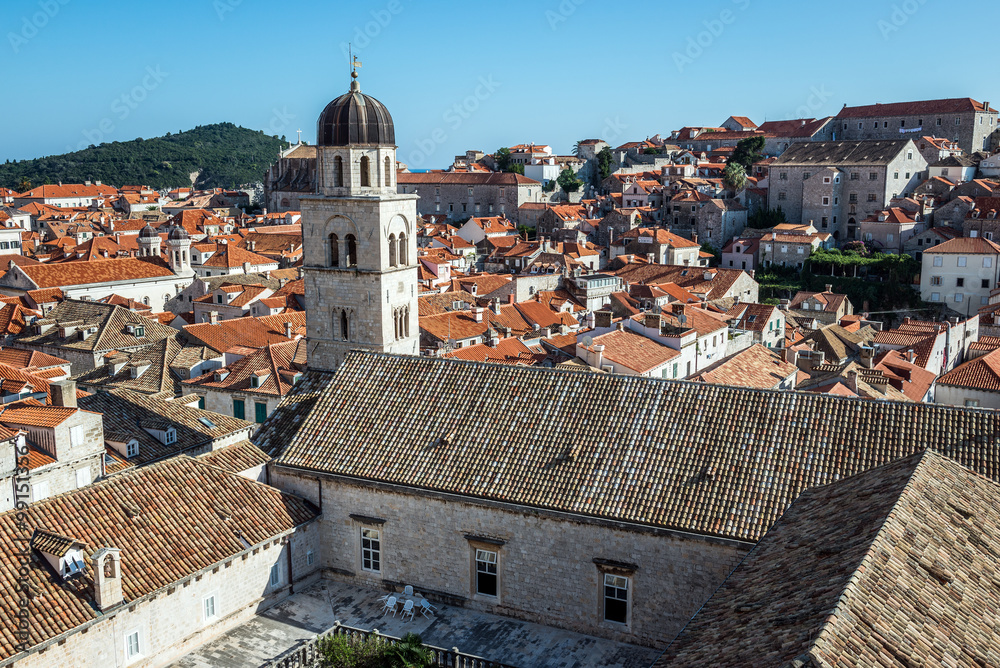 Franciscan Church and Monastery seen from Walls of Dubrovnik, Croatia