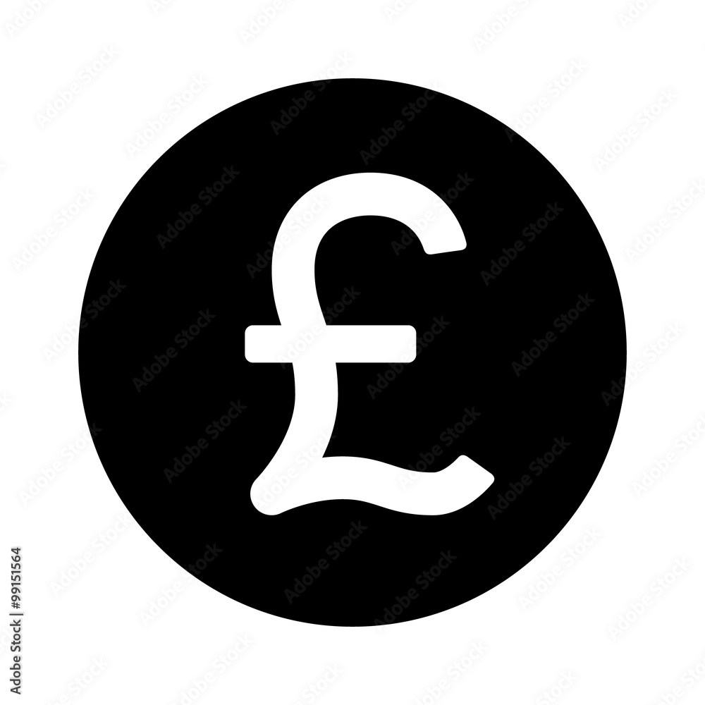 British Pound Sterling round currency symbol flat icon for apps and websites British Pound Sterling round currency symbol flat icon for apps and websites